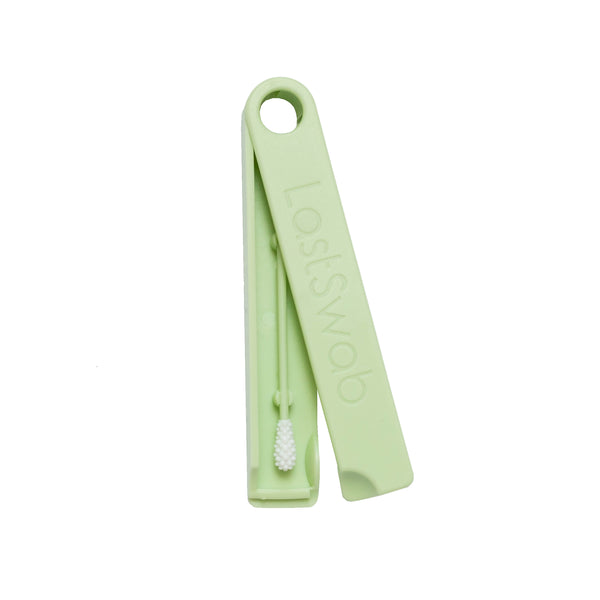 last swab silicone sustainable reusable cotton swab in pale green