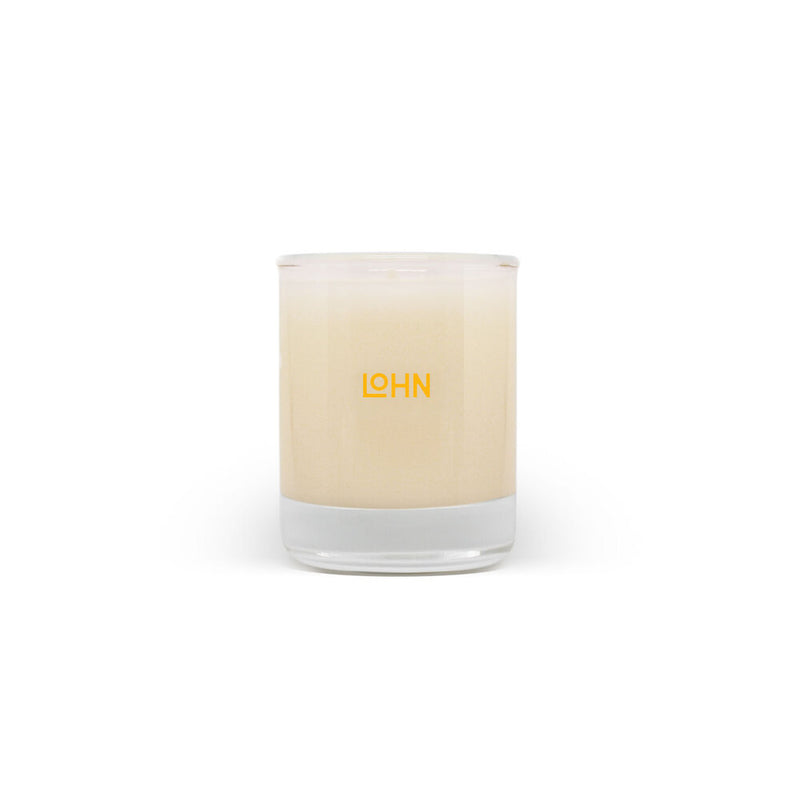 small lohn feu organic coconut and soy wax candle in glass container