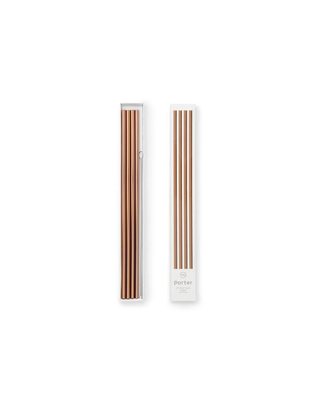 reusable copper metal straws with cleaner