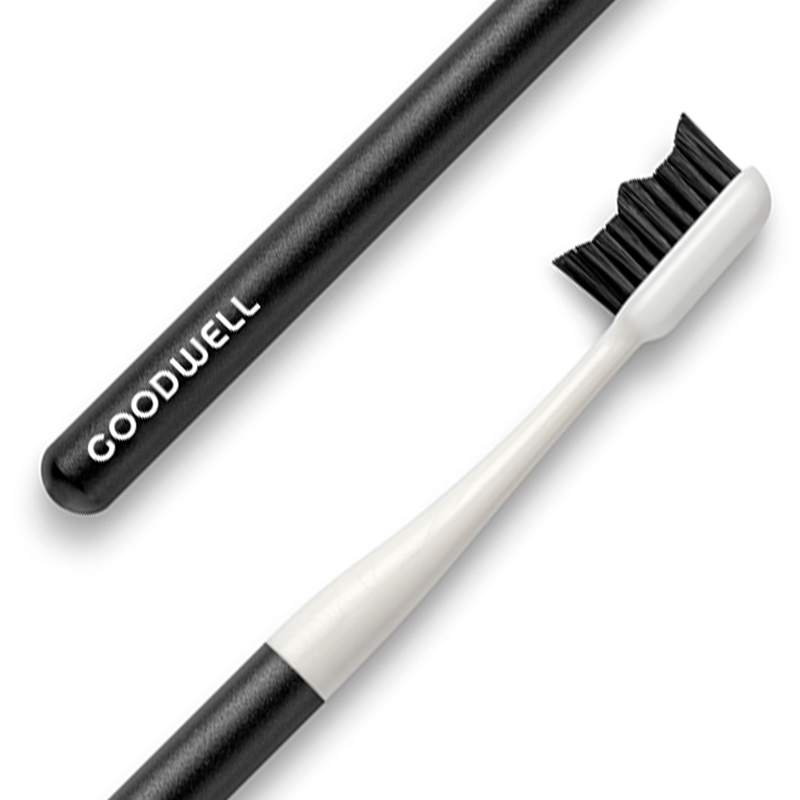 goodwell reusable aluminum handle biodegradable toothbrush in black