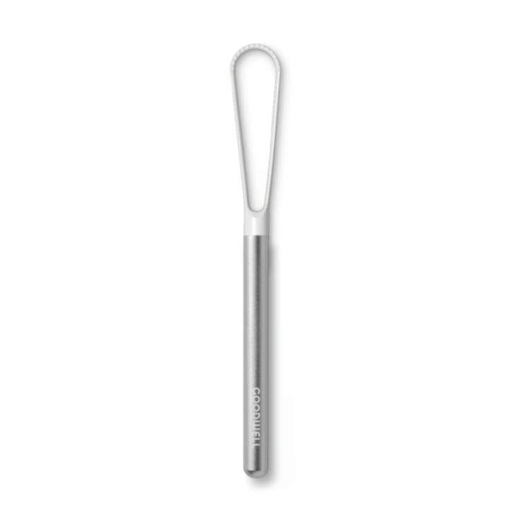 goodwell reusable biodegradable tongue cleaner in silver