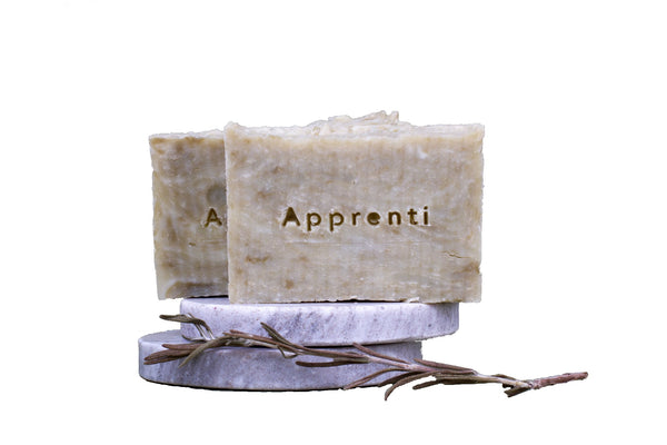 apprenti organik handmade natural biodegradable soap bar on stone coaster