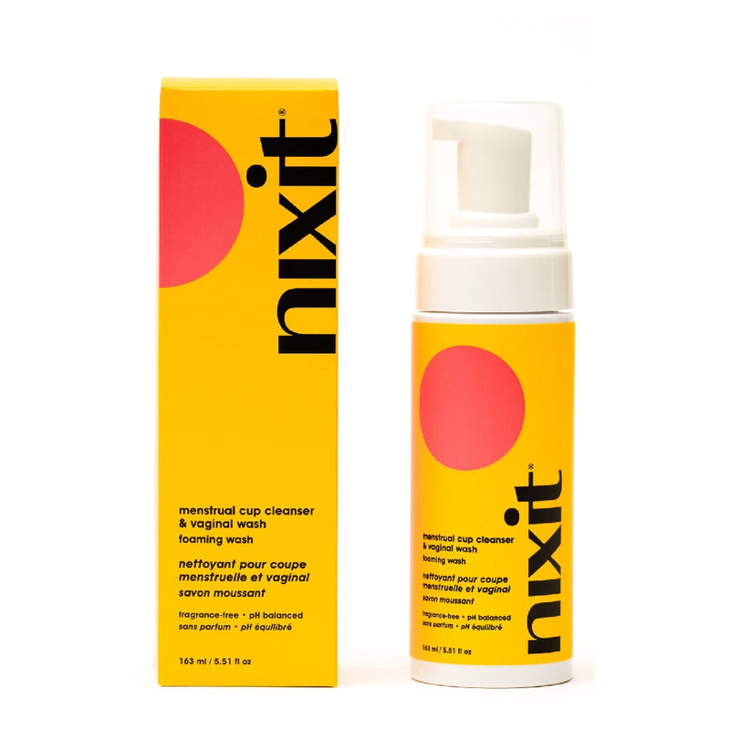 nixit menstrual cup cleanser with packaging