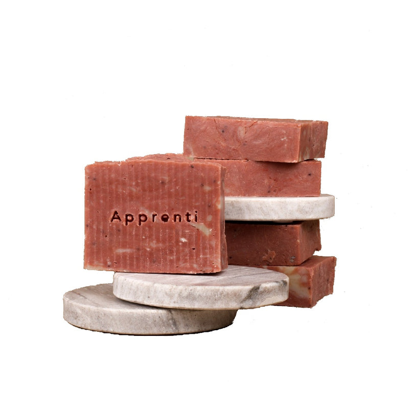 apprenti organik natural handmade soft soap bars stacked