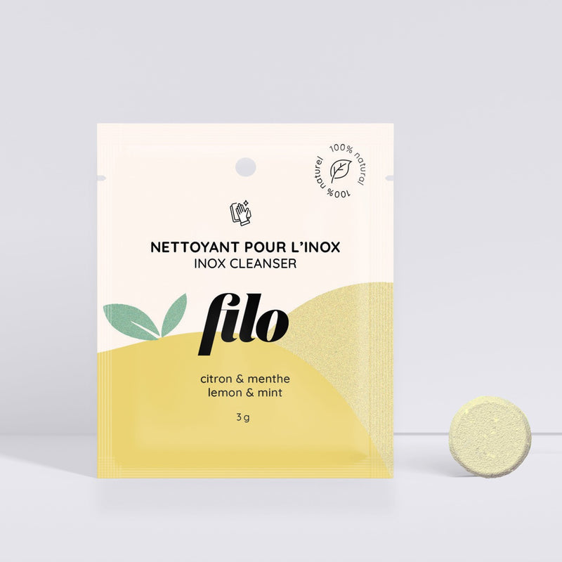 filo stainless steel cleaning tablet lemon mint scent