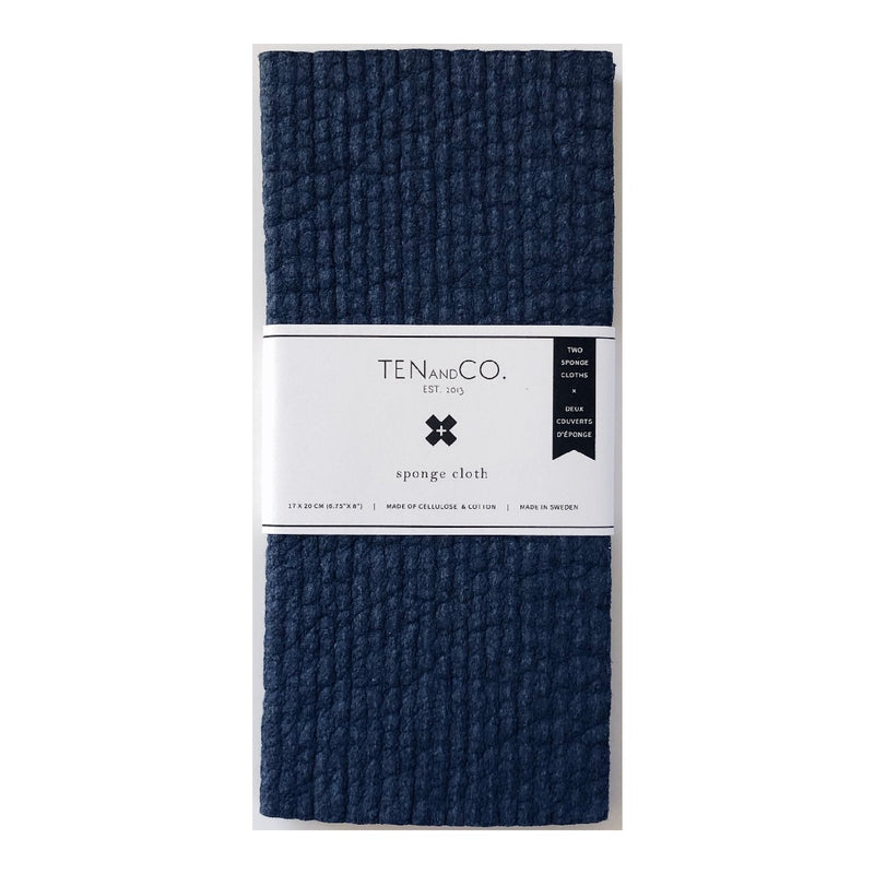 ten and co two pack swish sponge cloths in navy