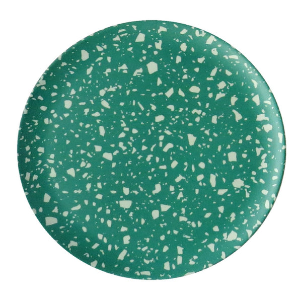 xenia taler bamboo side plate green terrazzo - green with white speckles