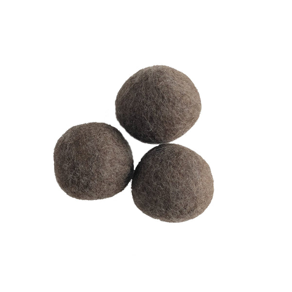 brown wool drier balls set of 3