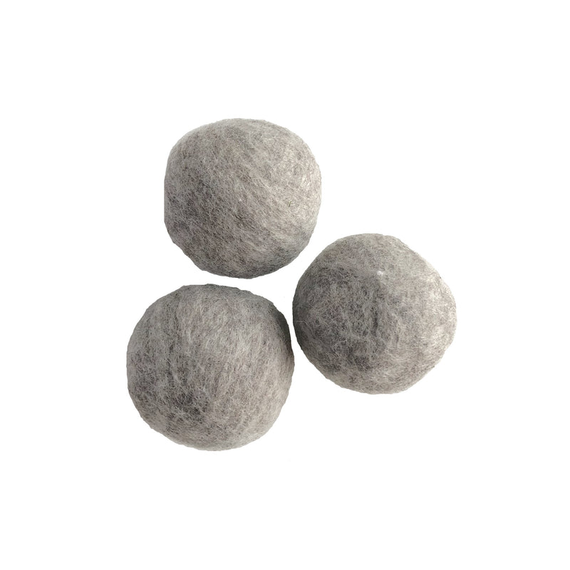 grey wool drier balls set od 3