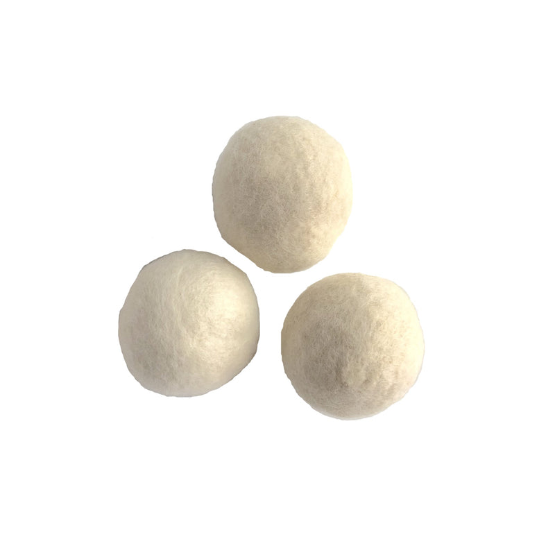 white merino wool drier balls set of 3