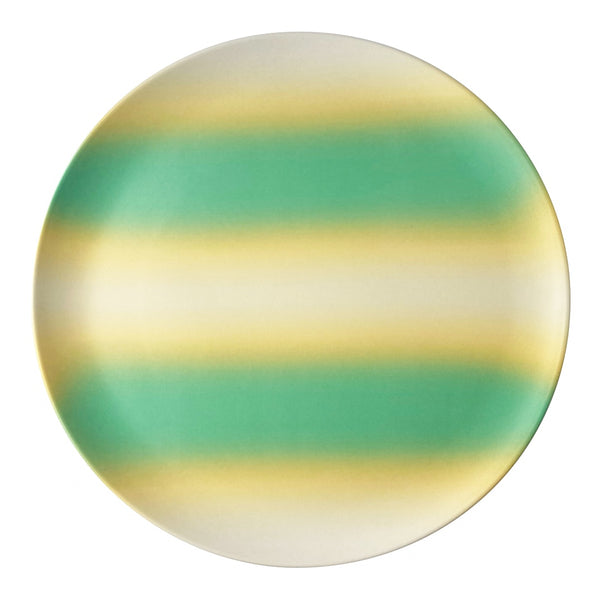 xenia taler bamboo side plate soft stripe - beige, yellow, pale green