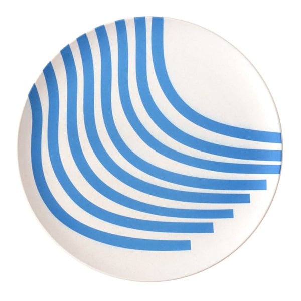 xenia taler bamboo fibre side plate marina - blue wave pattern