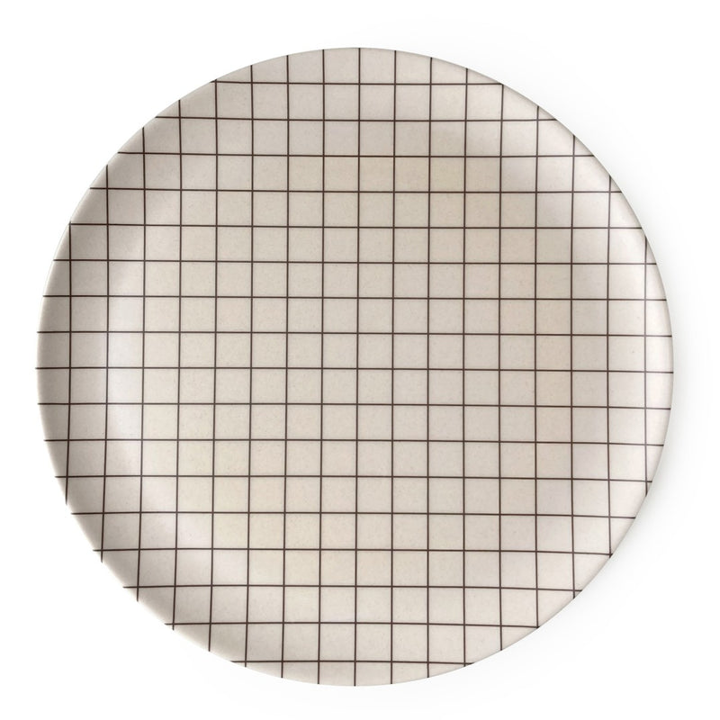 xenia taler bamboo side plate metric - white with black line grid