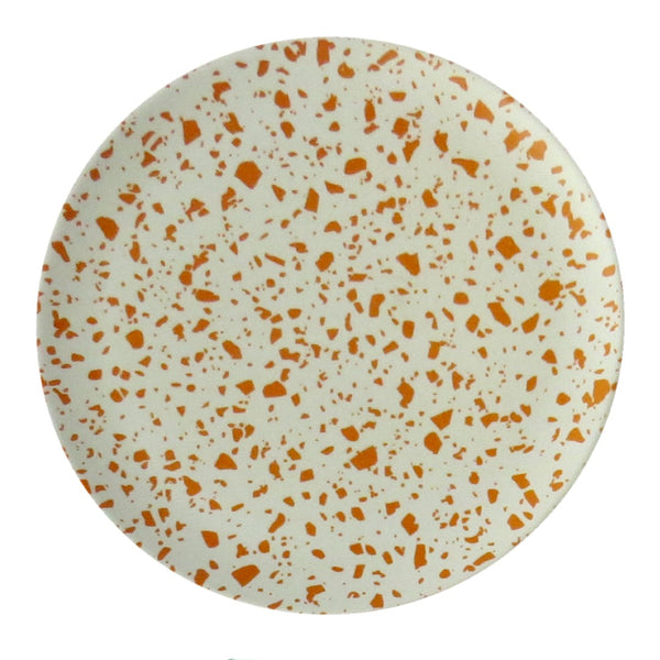 xenia taler bamboo side plate mauve - grey with orange speckles
