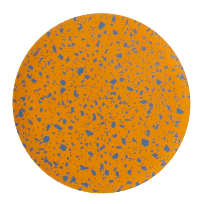 xenia taler bamboo side plate orange terrazzo - orange with blue speckles